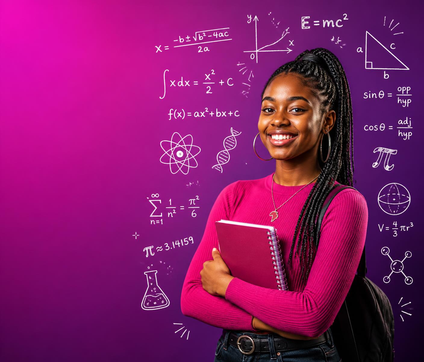 A South African high school learner solving mathematics problems